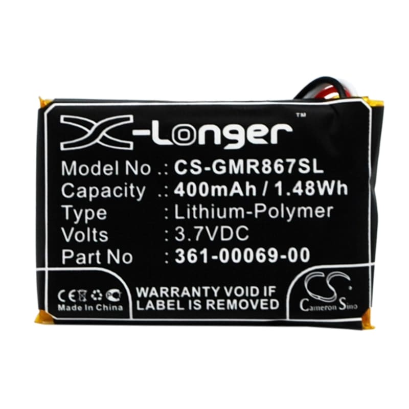 Premium Battery for Garmin Barklimiter Deluxe, 010-11867-10, Delta Sport 3.7V, 400mAh - 1.48Wh