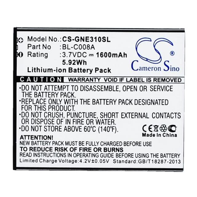 Battery for Fly IQ4410, GIONEE E3 3.7V 1600mAh