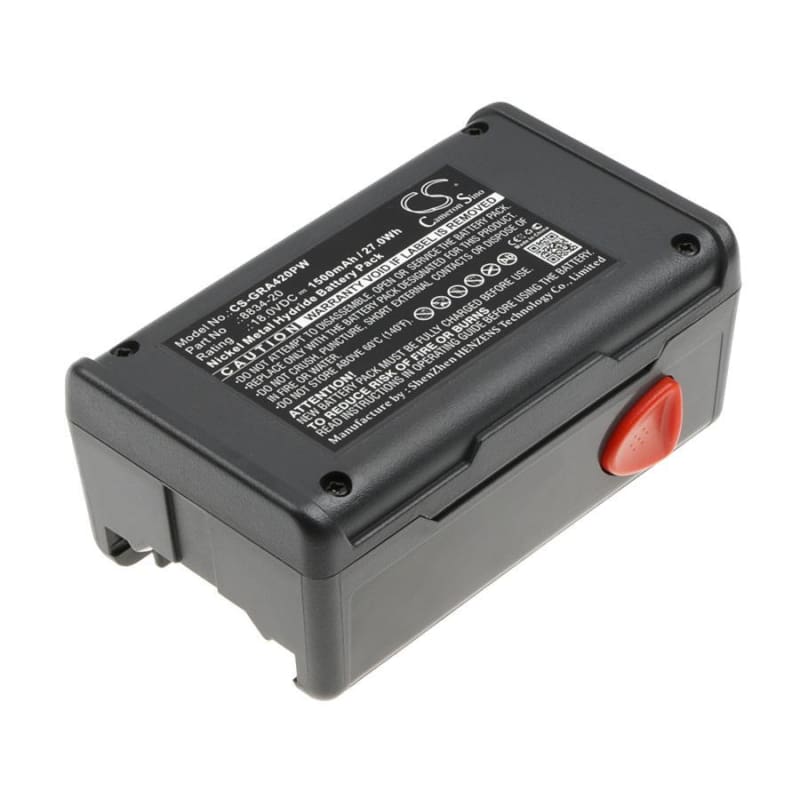 Premium Battery for Gardena Turbotrimmer Smallcut 300 Accu, 648844, Heckenschere Easycut 42 Accu 18.0V, 1500mAh - 27.00Wh