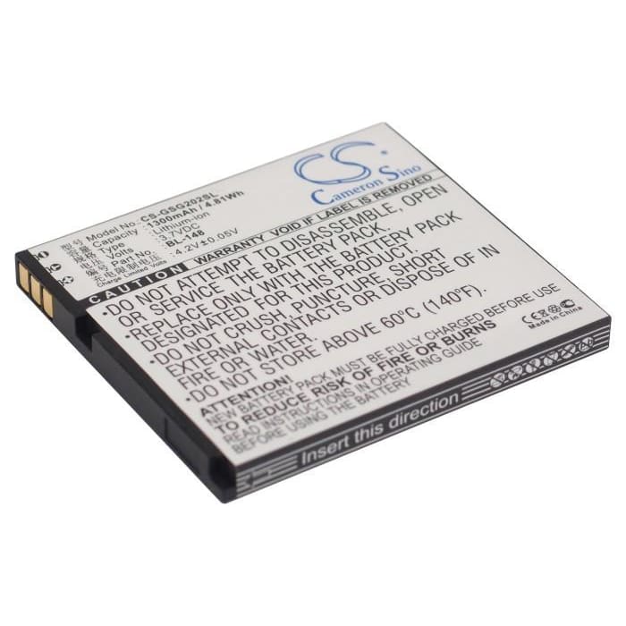 Battery for GSmart GS202, Gigabyte Gsmart GS202 3.7V 1300mAh