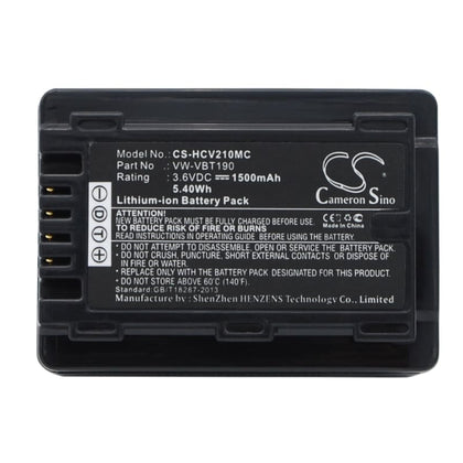 Premium Battery for Panasonic Hc-250eb, Hc-550eb, Hc-727eb, Hc-750eb, 3.6V, 1500mAh - 5.40Wh