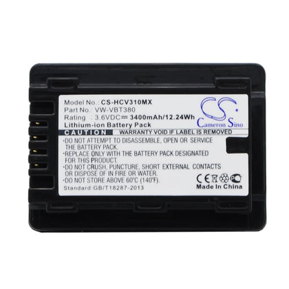 Premium Battery for Panasonic Hc-250eb, Hc-550eb, Hc-727eb, Hc-750eb, 3.6V, 3400mAh - 12.24Wh