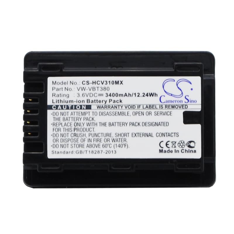 Premium Battery for Panasonic Hc-250eb, Hc-550eb, Hc-727eb, Hc-750eb, 3.6V, 3400mAh - 12.24Wh