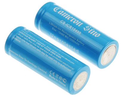 Premium Battery for Lithium Ion, 2pcs 18490 Pack 3.7V, 1600mAh - 5.92Wh