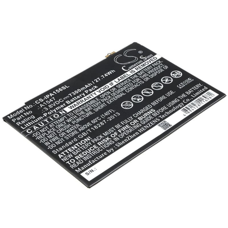 Premium Battery for Apple Ipad Air 2, Ipad Air 2 Wifi, Ipad 6 3.8V, 7300mAh - 27.74Wh