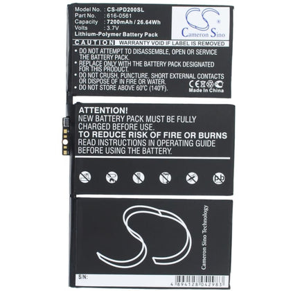 Premium Battery for Apple Ipad 2, Ipad 2 3g, Ipad 2 Wifi 3.7V, 7200mAh - 26.64Wh