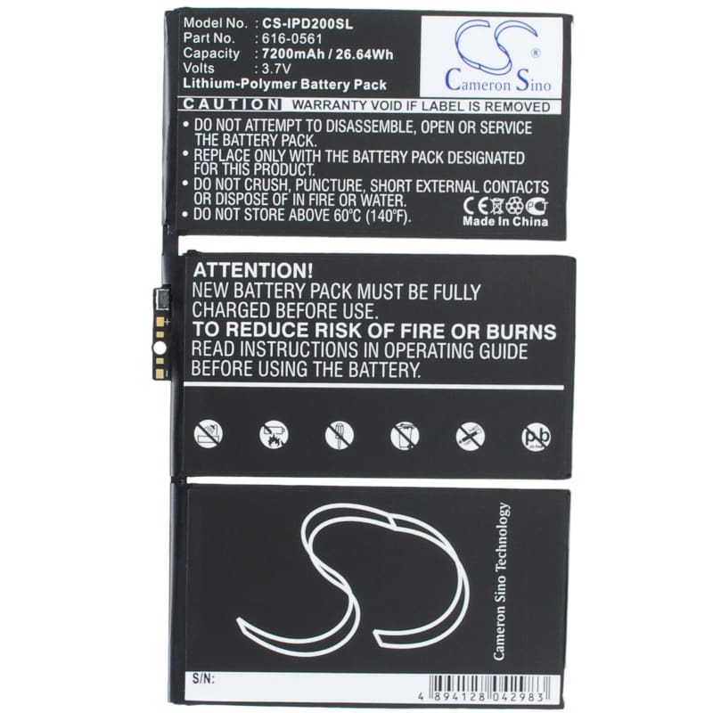 Premium Battery for Apple Ipad 2, Ipad 2 3g, Ipad 2 Wifi 3.7V, 7200mAh - 26.64Wh
