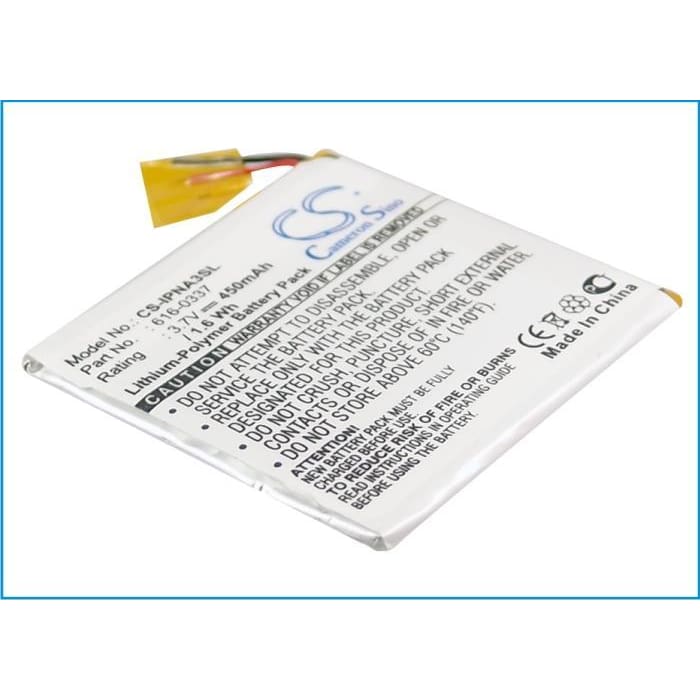 Premium Battery for Apple Ipod Nano 3rd 4gb, Ipod Nano 3rd 8gb, Ipod Nano G3 4gb 3.7V, 450mAh - 1.67Wh