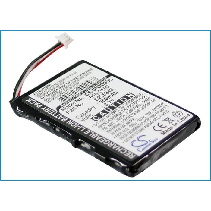 Premium Battery for Apple Ipod 3th Generation, Ipod 20gb M9244ll/a, Ipod 15gb M9460ll/a 3.7V, 550mAh - 2.04Wh
