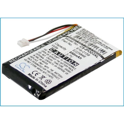 Premium Battery for Apple Ipod 3th Generation, Ipod 20gb M9244ll/a, Ipod 15gb M9460ll/a 3.7V, 850mAh - 3.15Wh