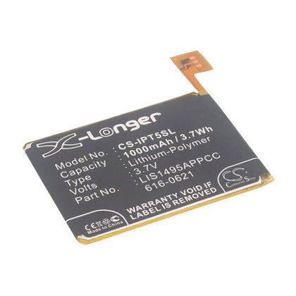 Premium Battery for Apple Ipod Touch 5, Ipod Touch 5th Generation 3.7V, 1000mAh - 3.70Wh