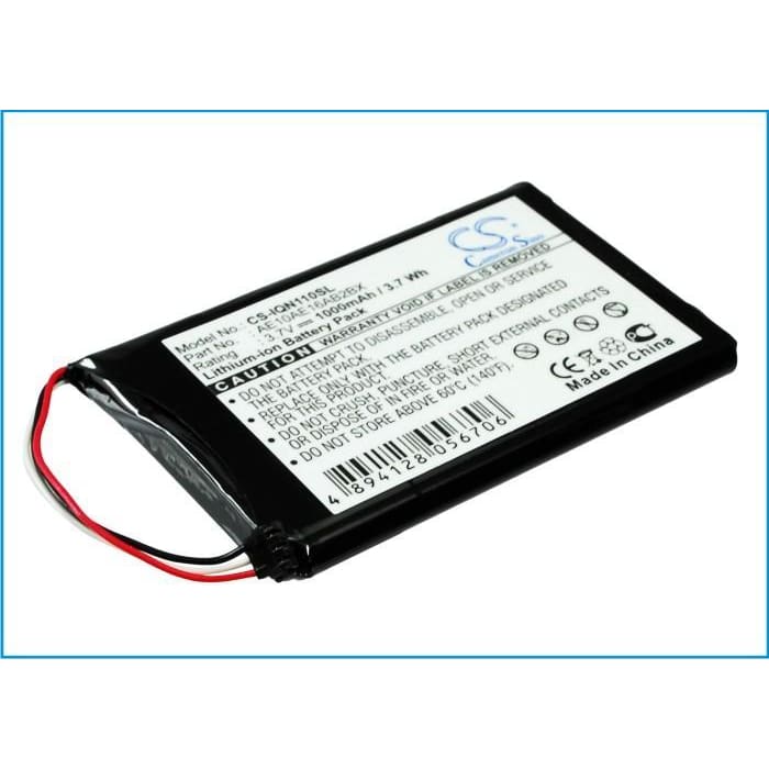 Premium Battery for Garmin Nuvi 1100, Nuvi 1100lm, 3.7V, 1000mAh - 3.70Wh