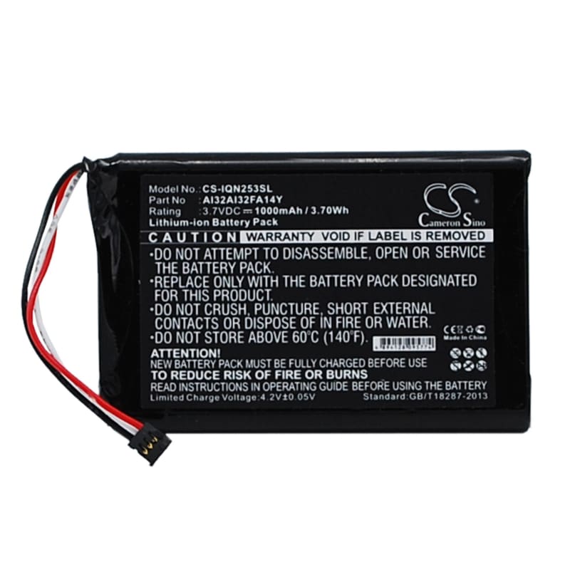 Premium Battery for Garmin 010-01187-01, Nuvi 2539lm, Nuvi 2539lmt 3.7V, 1000mAh - 3.70Wh