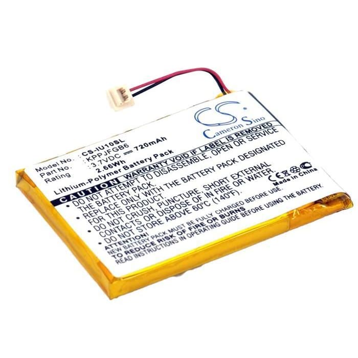 Premium Battery for Iriver U10, U10ct, Clix 2gb 3.7V, 720mAh - 2.66Wh
