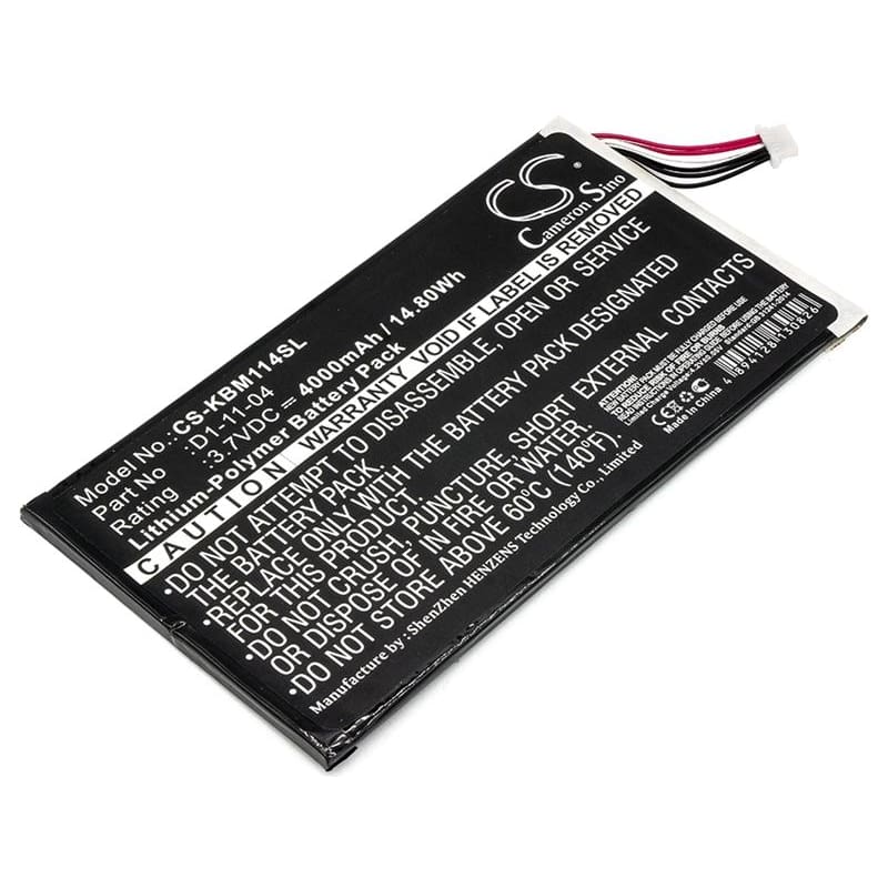 Premium Battery for Kobo, K080-kdn-b, Vox, D1-11-04 3.7V, 4000mAh - 14.80Wh