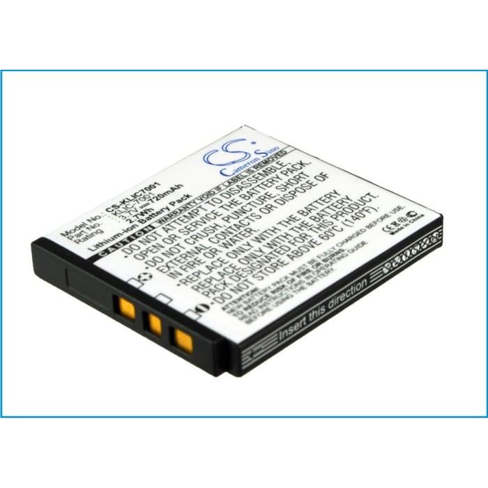 Premium Battery for Kodak Easyshare M1063, Easyshare M1073 3.7V, 720mAh - 2.66Wh