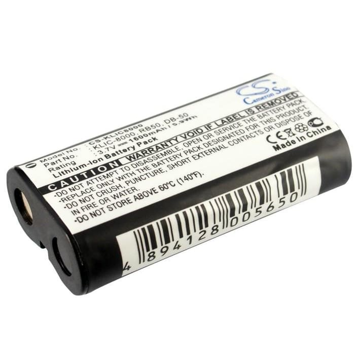 Battery for Kodak EasyShare Z1012 IS, Ricoh Caplio R1, Medion MD41066 3.7V 1600mAh