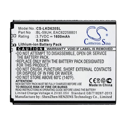 New Premium Mobile/SmartPhone Battery Replacements CS-LKD620SL