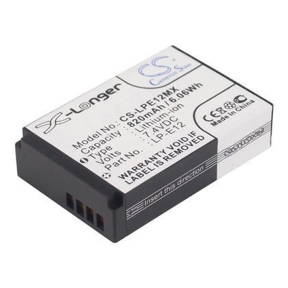 Premium Battery for Canon Eos 100d, Eos M, 7.4V, 820mAh - 6.07Wh