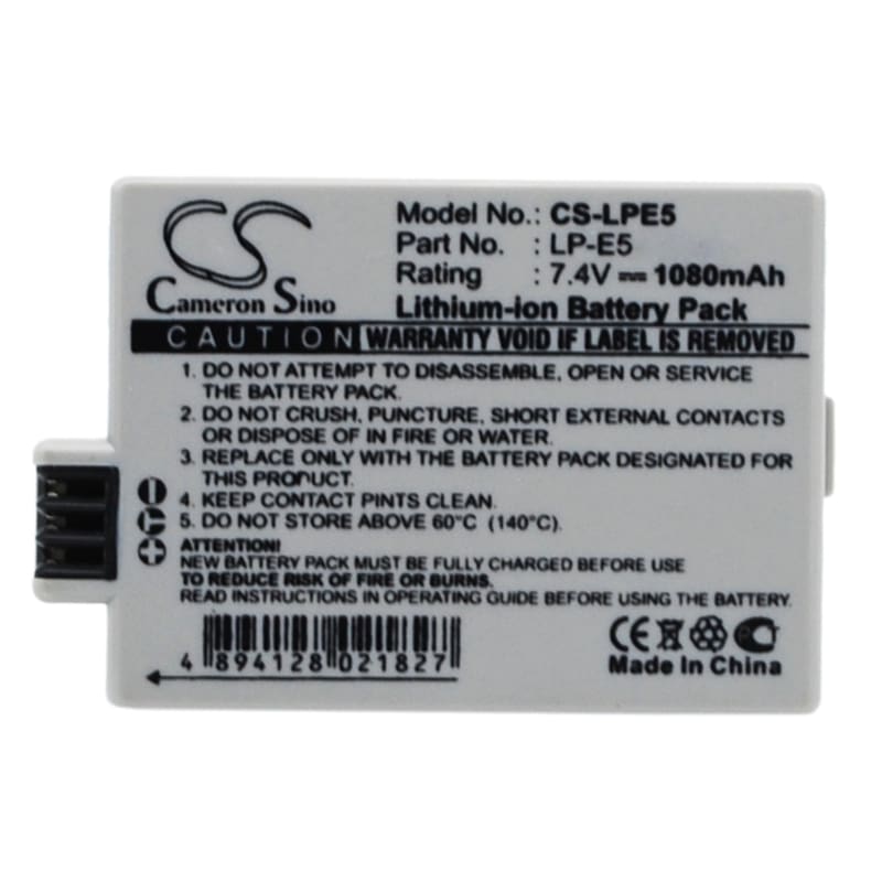 Premium Battery for Canon Eos 1000d, Eos 450d, 7.4V, 1080mAh - 7.99Wh