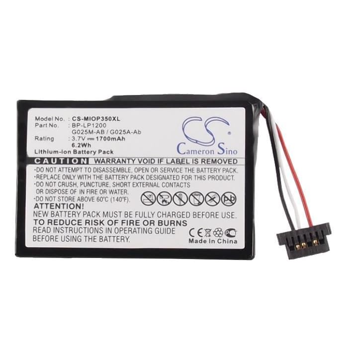 Batteria 1250mAh Per GPS Pioneer AVIC-S1, Medion GoPal E Mio: Sostituzione 3.7V Li-ion Per Navigatori