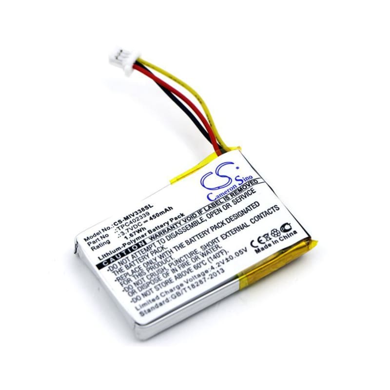 Premium Battery for Mio, Mivue 338 3.7V, 450mAh - 1.67Wh