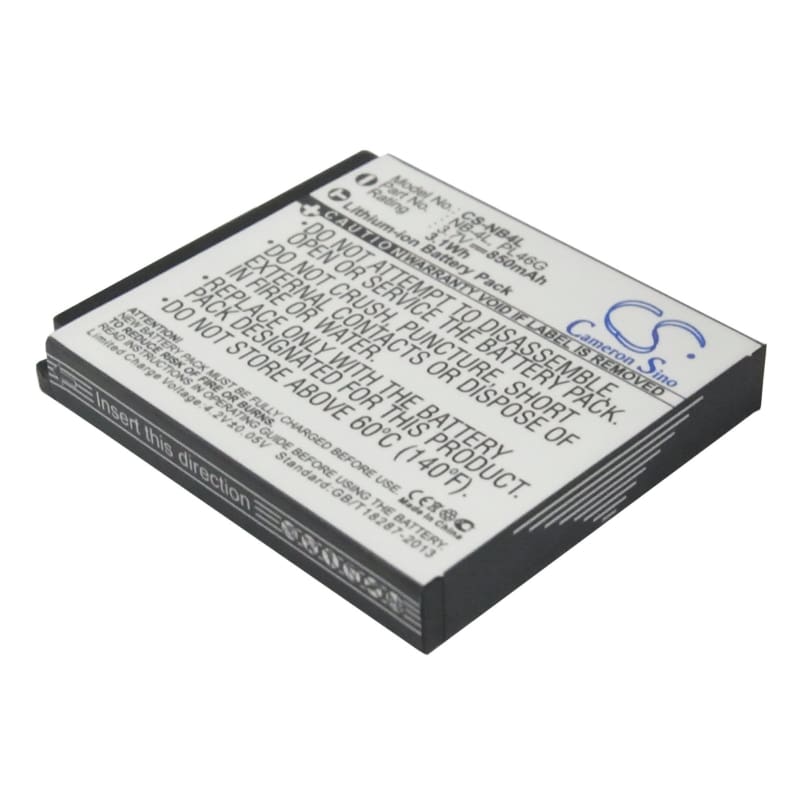 Premium Battery for Canon Digital Ixus 100 Is, 3.7V, 850mAh - 3.15Wh