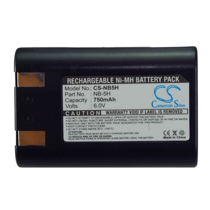 Premium Battery for Canon Powershot 600, Powershot A5 6V, 750mAh - 4.50Wh