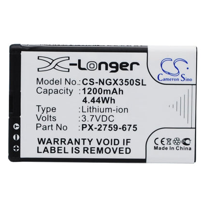 Premium Battery for Navgear Motorradnavi Slx-350, Tourmate Slx-350, 3.7V, 1200mAh - 4.44Wh
