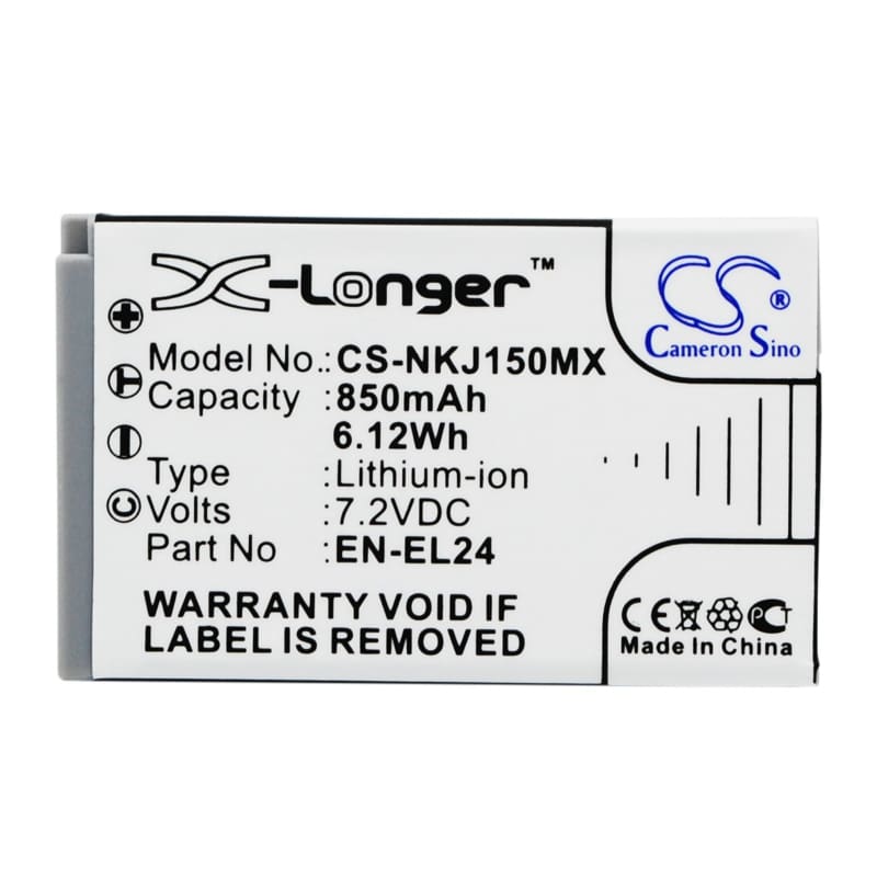 Premium Battery for Nikon 1 J5 7.2V, 850mAh - 6.12Wh