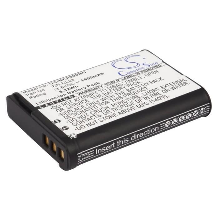 Premium Battery for Nikon Coolpix P600, Coolpix P610, 3.8V, 1400mAh - 5.32Wh