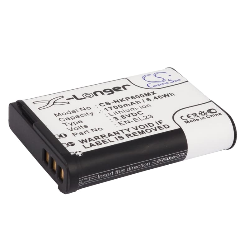 Premium Battery for Nikon Coolpix P600, Coolpix P610, 3.8V, 1700mAh - 6.46Wh