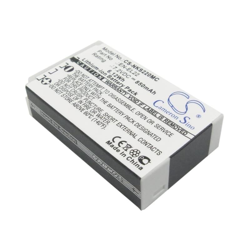 Premium Battery for Nikon 1 J4, 1 S2 7.2V, 850mAh - 6.12Wh