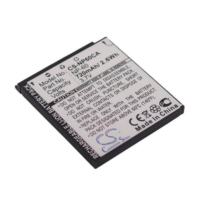 Premium Battery for Casio Exilim Ex-fs10, Exilim Ex-fs10be, 3.7V, 720mAh - 2.66Wh