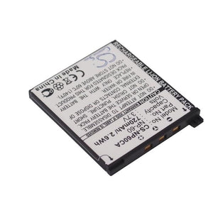 Premium Battery for Casio Exilim Ex-fs10, Exilim Ex-fs10be, 3.7V, 720mAh - 2.66Wh