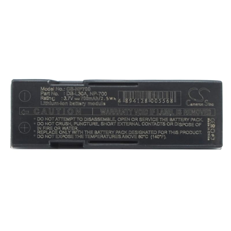 Battery for Minolta DiMAGE X50/X60, Pentax Optio Z10 3.7V 700mAh