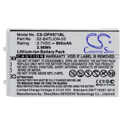 Premium Battery for Opticon Opl-9700, Opl-9712, Opl-9723 3.7V, 800mAh - 2.96Wh