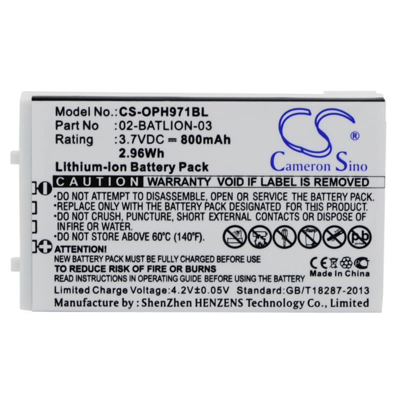 Premium Battery for Opticon Opl-9700, Opl-9712, Opl-9723 3.7V, 800mAh - 2.96Wh