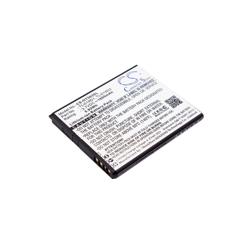 Premium Battery for Alcatel, One Touch Pop D5, Ot-5038, Ot-5038 3.7V, 1600mAh - 5.92Wh
