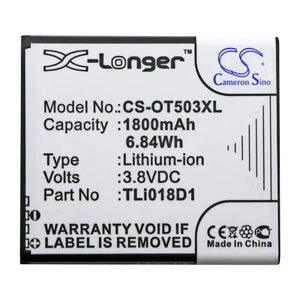 Premium Battery for Alcatel One Touch Link Y858, One Touch Link Y858v 3.8V, 1800mAh - 6.84Wh