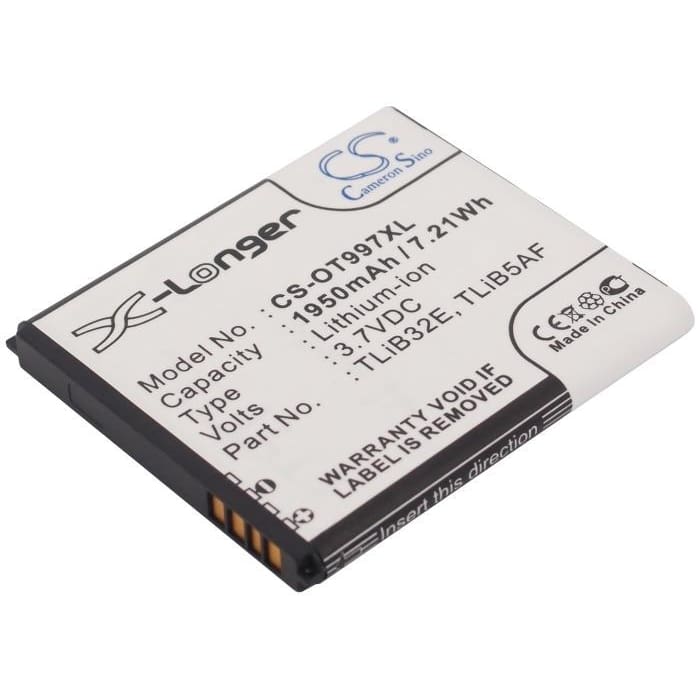 Battery for Alcatel OT-997, LinkZone MW40/MW41, TCL MW40 3.7V 1950mAh