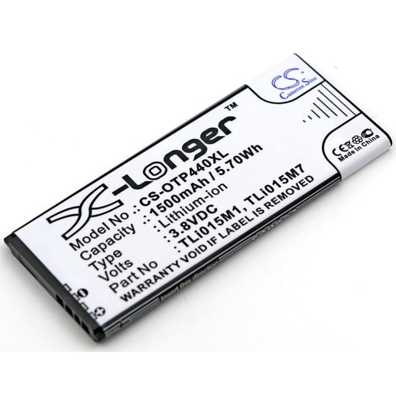 Battery for Alcatel OT-4034, OT-4034A, OT-4034D 3.8V 1200mAh