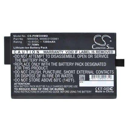 Premium Battery for Philips Intellivue Mp20, Intellivue Mp30, Intellivue Mp50 10.8V, 7200mAh - 77.76Wh