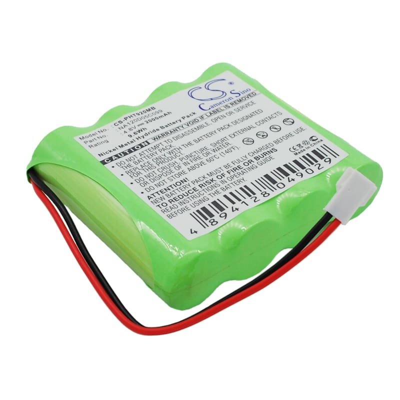 Premium Battery for Philips, Td9200, Td9203, Td9205 4.8V, 2000mAh - 9.60Wh