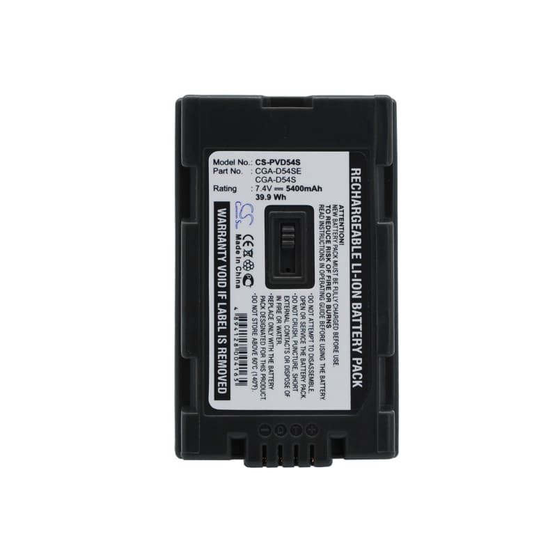 Premium Battery for Panasonic Ag-dvc180a, Ag-dvc30, Ag-dvc30e, Ag-dvc32, 7.4V, 5400mAh - 39.96Wh