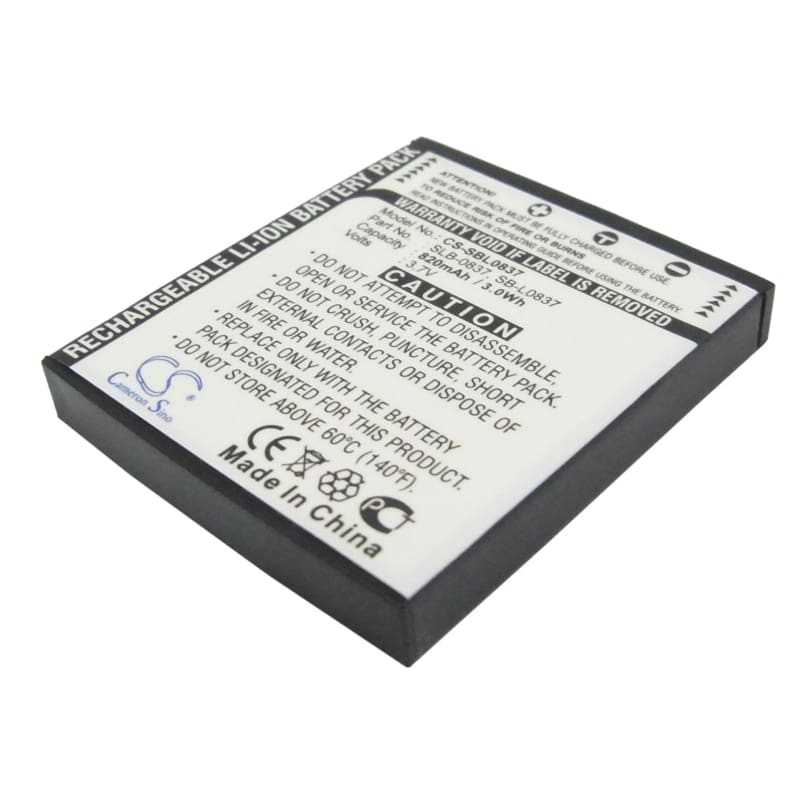 Premium Battery for Samsung Digimax I5, Digimax I50, 3.7V, 820mAh - 3.03Wh