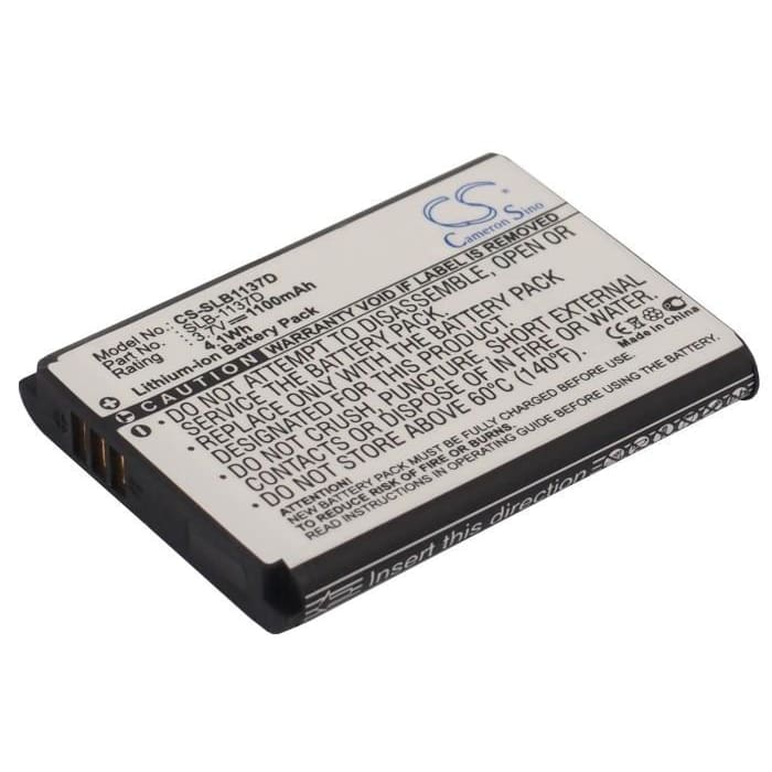 Premium Battery for Samsung Digimax L74w, I100, I80, 3.7V, 1100mAh - 4.07Wh