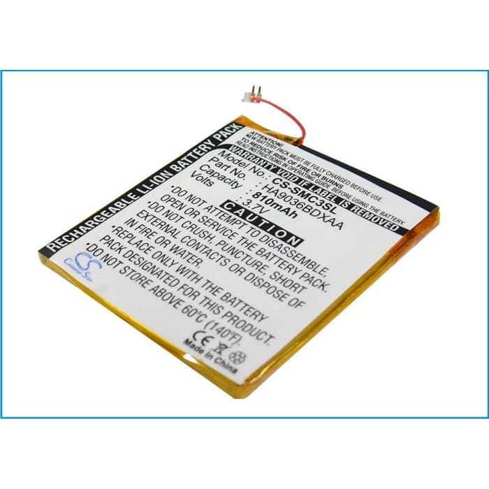 Premium Battery for Samsung Yp-cp3, Yp-cp3ab/xsh (4g), Yp-cp3ab/xsh (8g) 3.7V, 810mAh - 3.00Wh