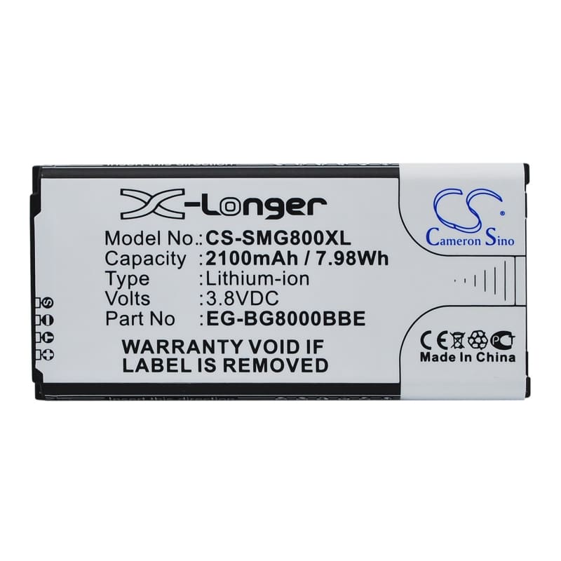 Premium Battery for Samsung Galaxy S5 Mini, SM-G800F, SM-G800Y 3.85V, 2100mAh - 8.09Wh
