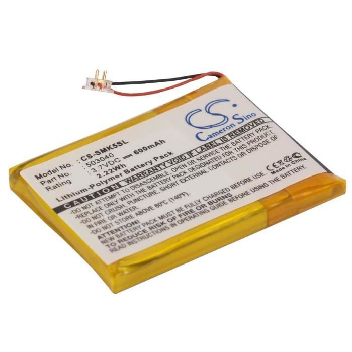 Premium Battery for Samsung Yp-k5, Yp-k5j 3.7V, 600mAh - 2.22Wh